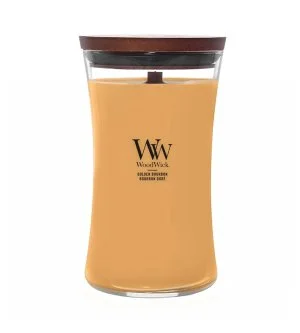 WoodWick Golden Bourbon duftlys med trævæge 609,5 g