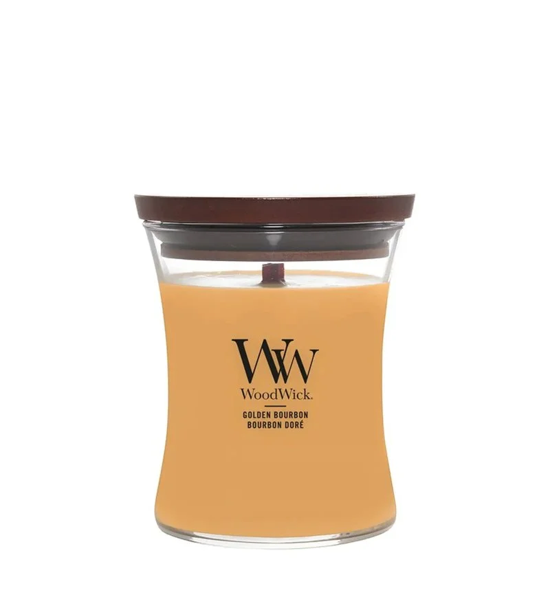 Golden Bourbon duftlys med trævæge 275 g