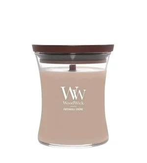 WoodWick Patchouli Créme duftlys med trævæge 275 g