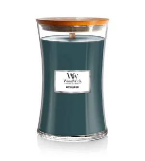 Woodwick Antiquarium duftlys med trævæge 609,5 g