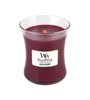 WoodWick Black Cherry duftlys med trævæge til kvinder