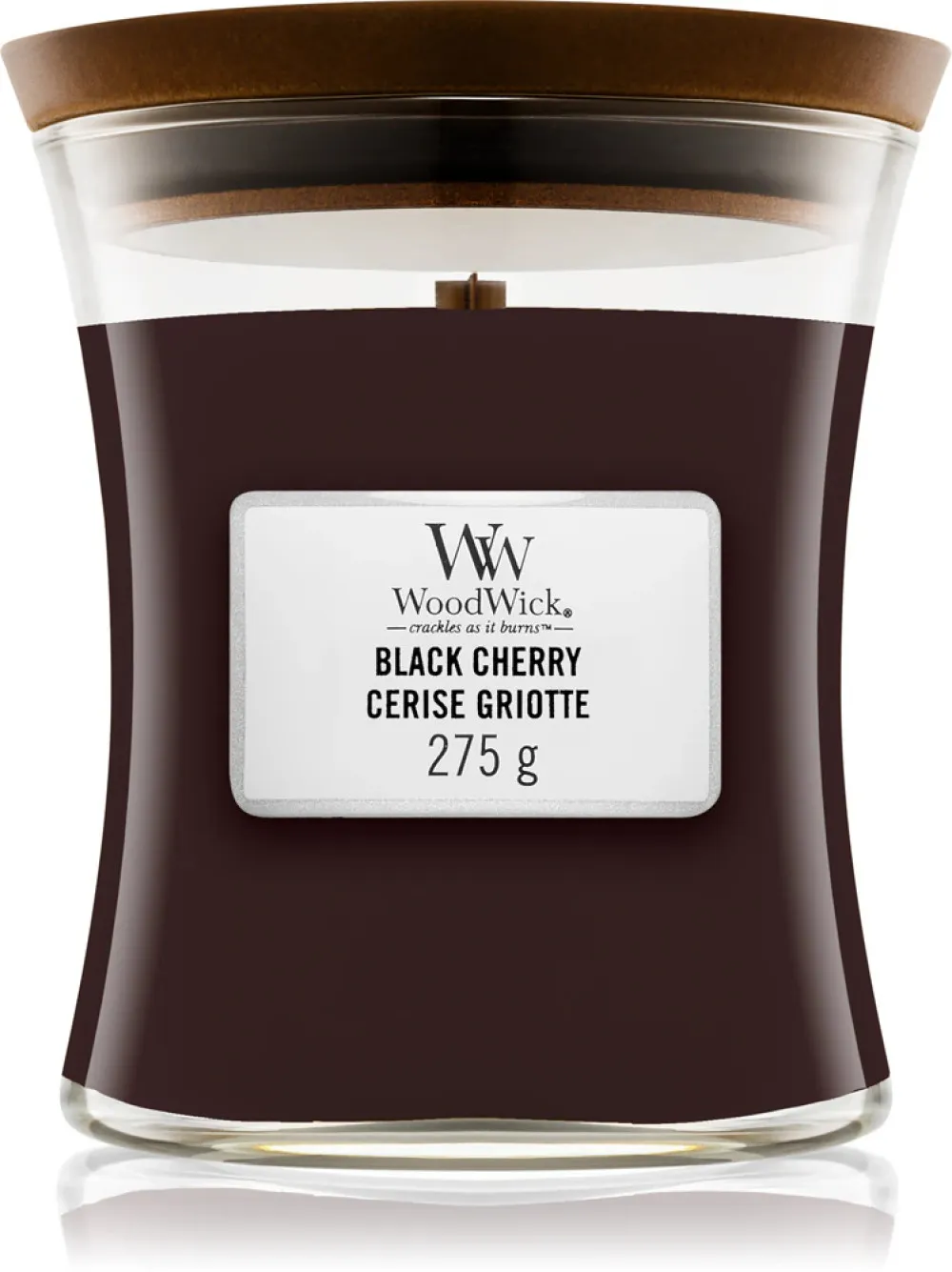 Black Cherry duftlys med trævæge 275 g