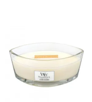 WoodWick Island Coconut duftlys med trævæge 453,6 g