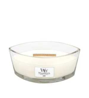 WoodWick Linen duftlys med trævæge 453,6 g