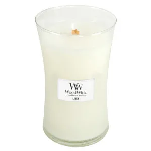 WoodWick Linen duftlys med trævæge 609,5 g