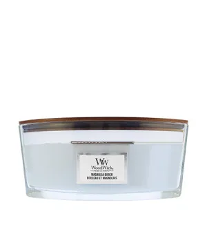 WoodWick Magnolia Birch duftlys med trævæge 453,6 g