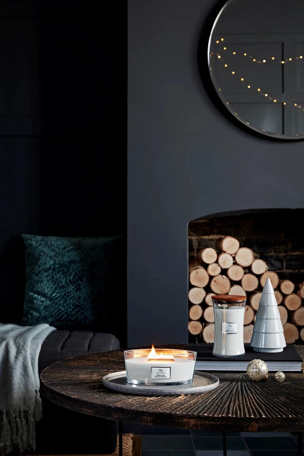 Magnolia Birch duftlys med trævæge 453,6 g