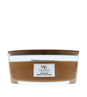 WoodWick Santal Myrrh duftlys med trævæge 453,6 g