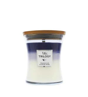 WoodWick Trilogy Evening Luxe duftlys med trævæge 275 g
