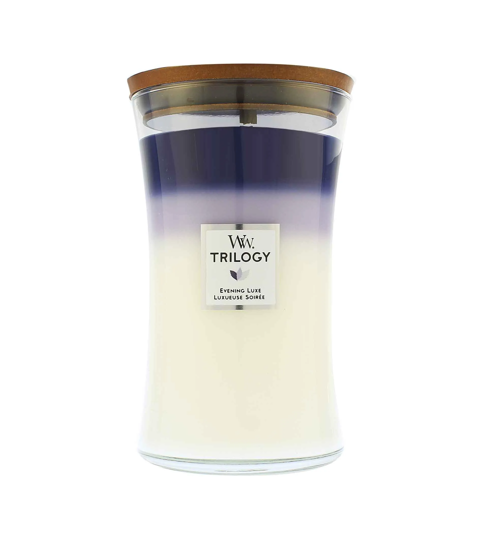 WoodWick Trilogy Evening Luxe duftlys med trævæge 609 g
