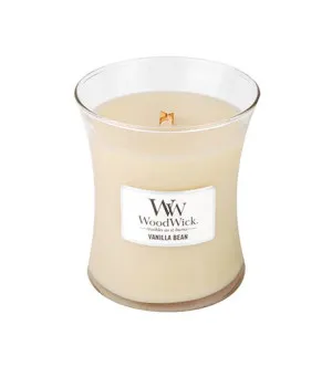 WoodWick Vanilla Bean duftlys med trævæge 275 g
