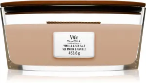 WoodWick Vanilla & Sea Salt duftlys med trævæge 453,6 g