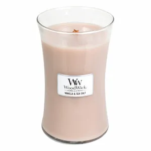 WoodWick Vanilla & Sea Salt duftlys med trævæge 609,5 g