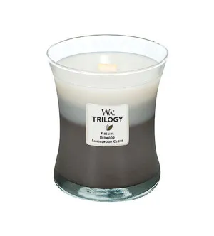 WoodWick Warm Woods duftlys med trævæge 275 g