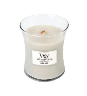 WoodWick Warm Wool duftlys med trævæge til kvinder