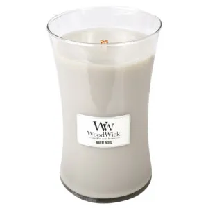 WoodWick Warm Wool duftlys med trævæge 609,5 g