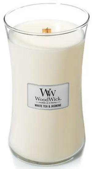 WoodWick White Tea & Jasmine duftlys med trævæge 609,5 g