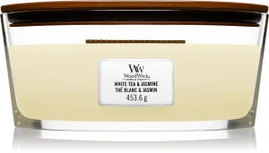 WoodWick White Tea & Jasmine duftlys med trævæge 453,6 g