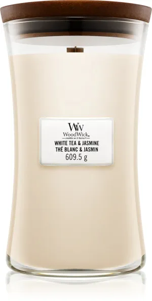 WoodWick White Tea & Jasmine duftlys med trævæge 609,5 g