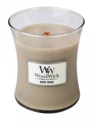 WoodWick Wood Smoke duftlys med trævæge 275 g