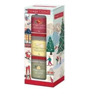 Yankee Candle Holiday Party votivlys i glas 3x37 g