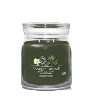 Yankee Candle Silver Sage & Pine signaturlys mellem 368 g