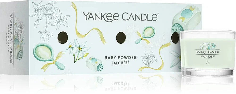 Baby Powder votivlys i glas 3 x 37 g 3x37 g