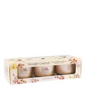 Yankee Candle Pink Cherry & Vanilla sæt i glas 3 x 37 g