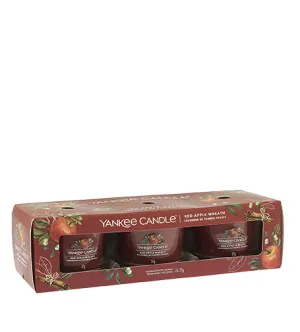 Yankee Candle Red Apple Wreath votiv lys i glas 3 x 37 g