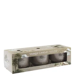 Yankee Candle Seaside Woods votivlys i glas 3 x 37 g