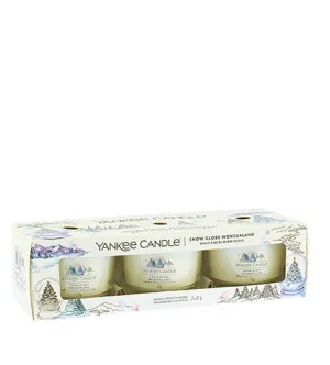 Yankee Candle Snow Globe Wonderland votivlys i glas 3 x 37 g