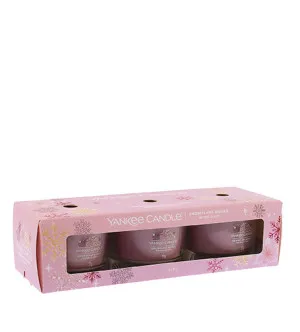 Yankee Candle Snowflake Kisses votivlys i glas 3 x 37 g