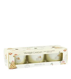 Yankee Candle Spun Sugar Flurries votivlys i glas 3 x 37 g