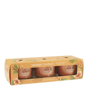 Yankee Candle Tropical Breeze votivlys i glas 3 x 37 g