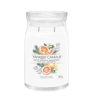 Yankee Candle White Spruce & Grapefruit signature stearinlys stor 567 g