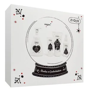 Ziaja Choco Plum gavesæt brusegel 160 ml + bruseskum 250 ml + håndcreme 50 ml + bodyspray