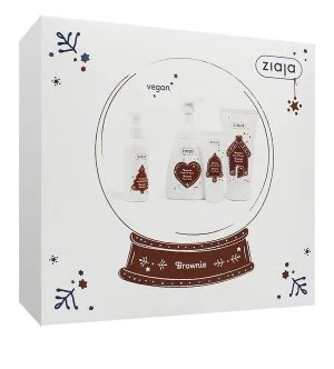 Ziaja Brownie gavesæt brusegel 160 ml + skumsæbe 250 ml + håndcreme 50 ml + bodyspray