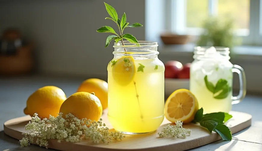 Hyldeblomstlimonade er den perfekte forfriskning til solrige dage.