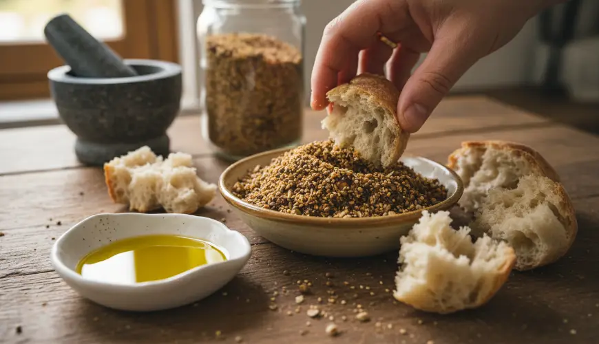 Dukkah er en sprød egyptisk blanding til at dyppe brød i olie