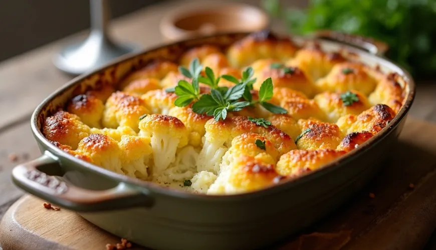 Hvordan tilberede lækker gratineret blomkål på få minutter