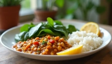En kødfri frokost, der mætter, kan du klare på en hverdag på under tyve minutter.