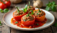 Oplev magien ved fyldte peberfrugter med hakket kød bagt i ovnen