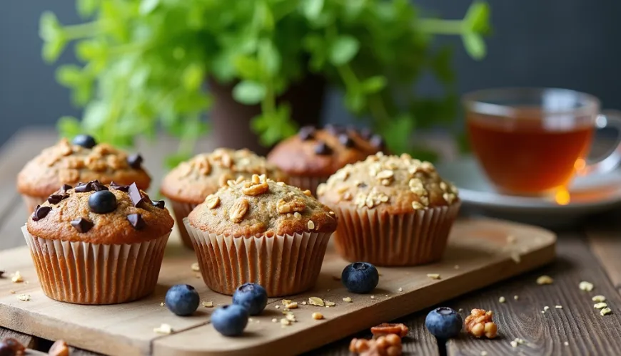 Sunde muffins med havregryn og banan til enhver lejlighed