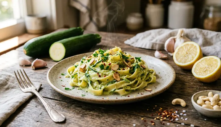 Prøv courgette fettuccine alfredo som et lettere alternativ